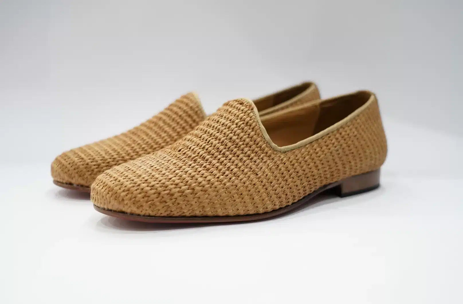 Mocassino pantofola in raffia