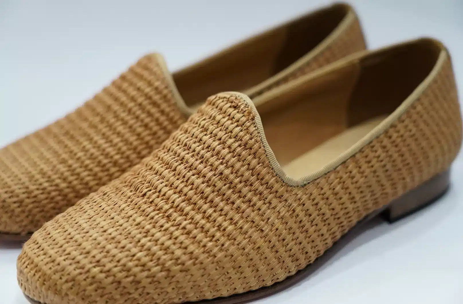 Mocassino pantofola in raffia