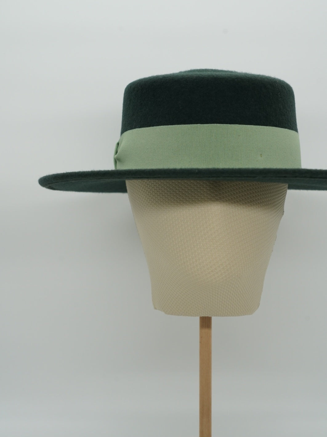 Cappello a cilindro piatto in feltro Verde petrolio