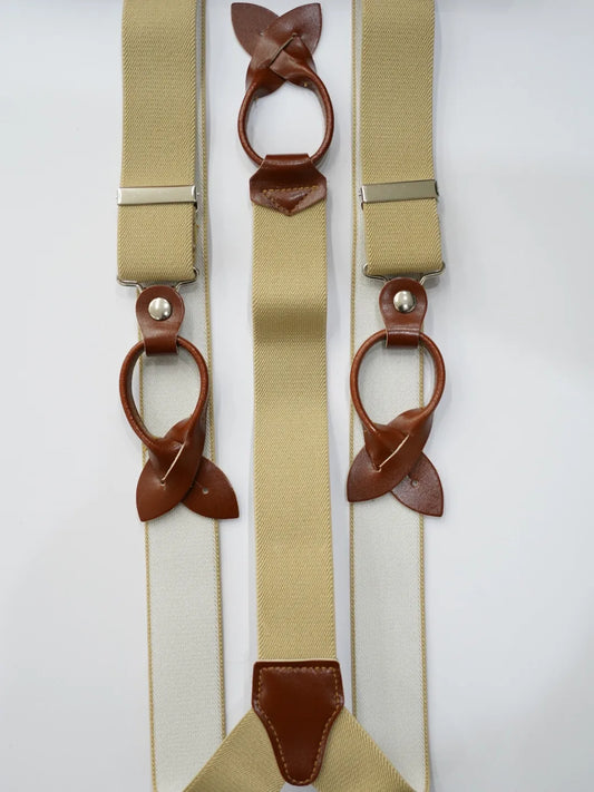 Beige Button Suspenders